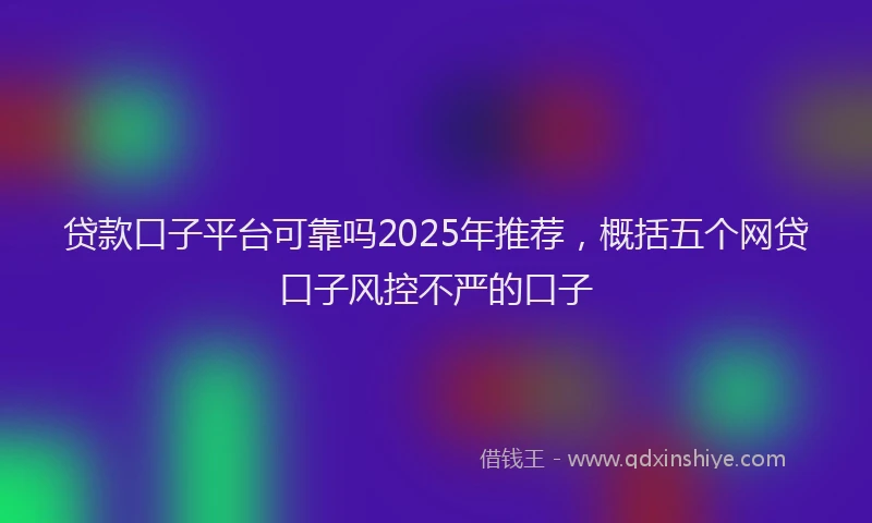 贷款口子平台可靠吗2025年推荐，概括五个网贷口子风控不严的口子