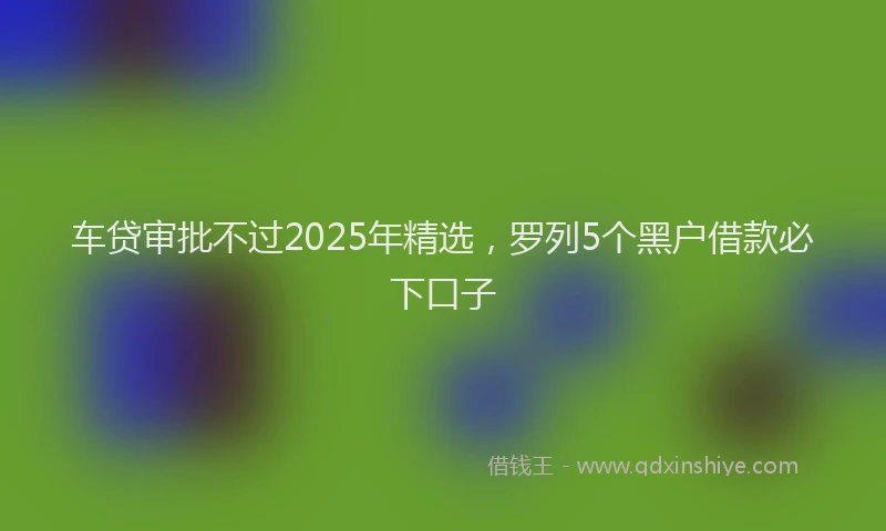 车贷审批不过2025年精选，罗列5个黑户借款必下口子