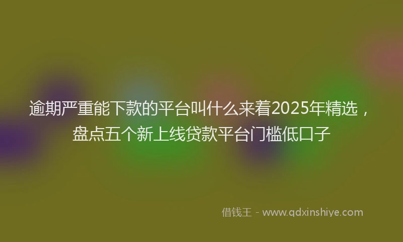 逾期严重能下款的平台叫什么来着2025年精选，盘点五个新上线贷款平台门槛低口子