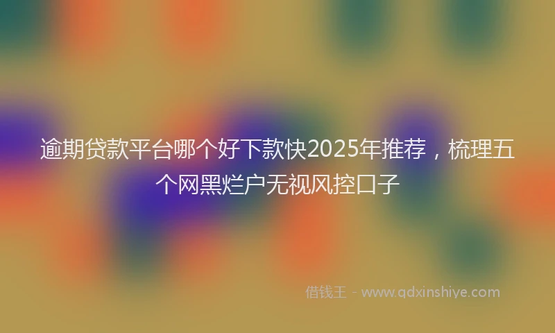 逾期贷款平台哪个好下款快2025年推荐，梳理五个网黑烂户无视风控口子