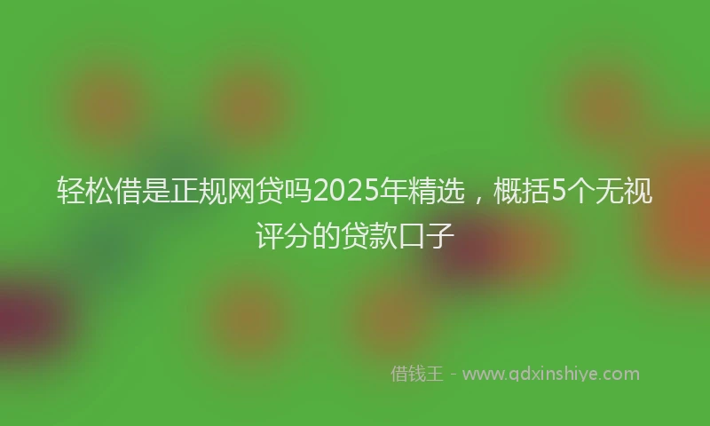 轻松借是正规网贷吗2025年精选，概括5个无视评分的贷款口子