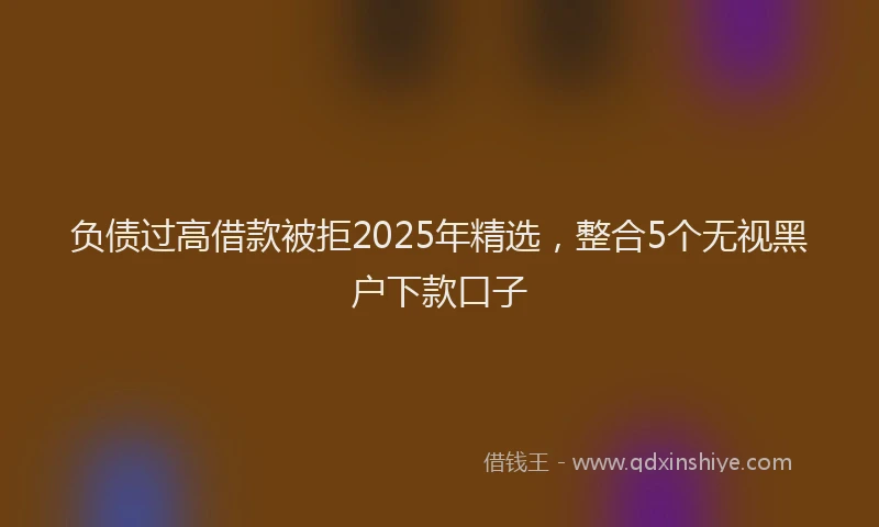 负债过高借款被拒2025年精选，整合5个无视黑户下款口子