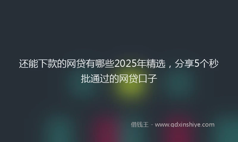 还能下款的网贷有哪些2025年精选，分享5个秒批通过的网贷口子