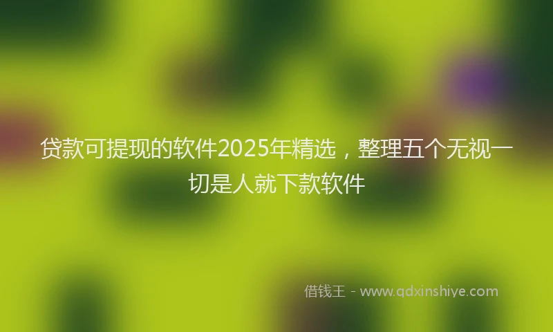 贷款可提现的软件2025年精选，整理五个无视一切是人就下款软件