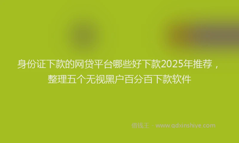 身份证下款的网贷平台哪些好下款2025年推荐，整理五个无视黑户百分百下款软件