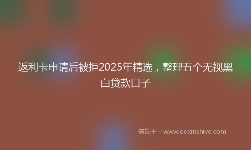 返利卡申请后被拒2025年精选，整理五个无视黑白贷款口子