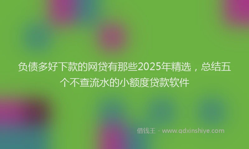 负债多好下款的网贷有那些2025年精选，总结五个不查流水的小额度贷款软件