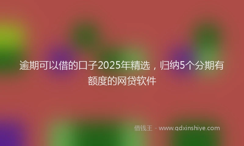 逾期可以借的口子2025年精选，归纳5个分期有额度的网贷软件