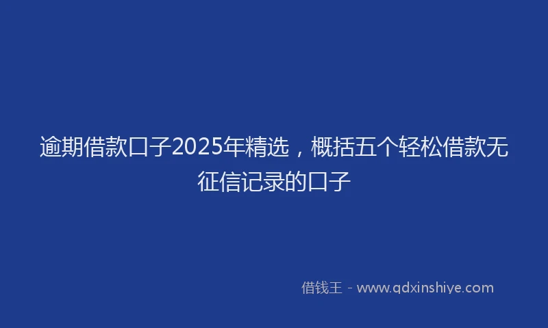 逾期借款口子2025年精选，概括五个轻松借款无征信记录的口子