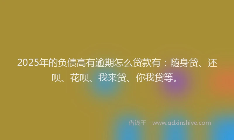 2025年的负债高有逾期怎么贷款有：随身贷、还呗、花呗、我来贷、你我贷等。