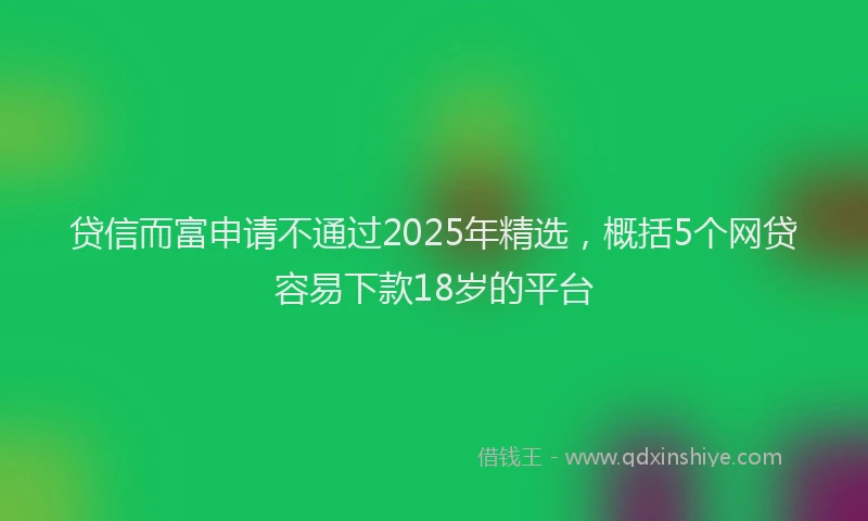 贷信而富申请不通过2025年精选，概括5个网贷容易下款18岁的平台