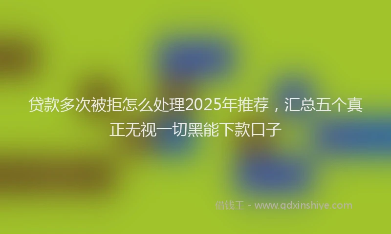 贷款多次被拒怎么处理2025年推荐，汇总五个真正无视一切黑能下款口子