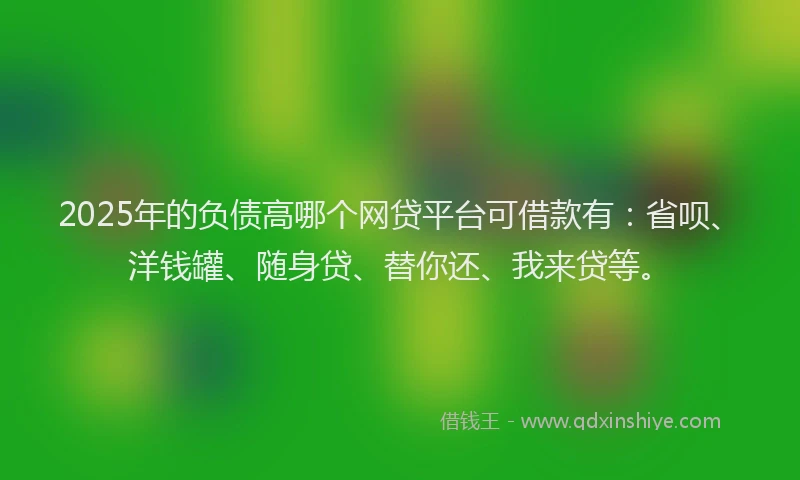 2025年的负债高哪个网贷平台可借款有：省呗、洋钱罐、随身贷、替你还、我来贷等。