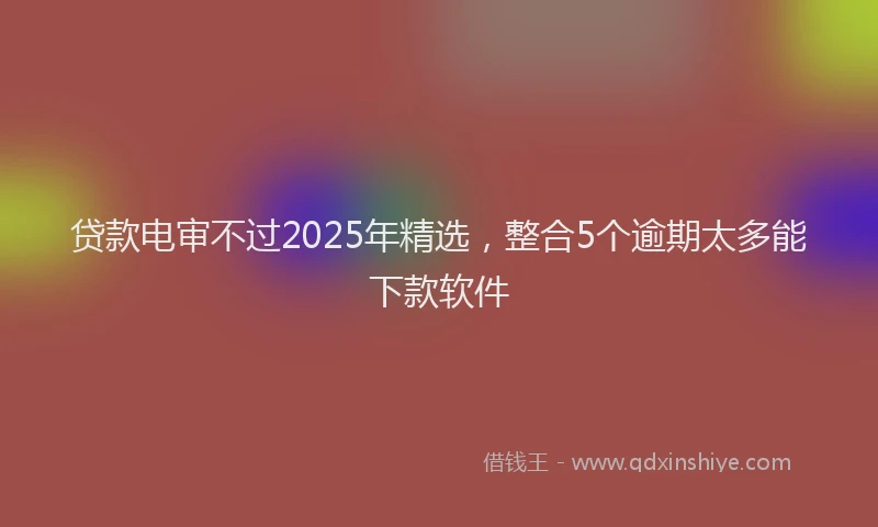 贷款电审不过2025年精选，整合5个逾期太多能下款软件