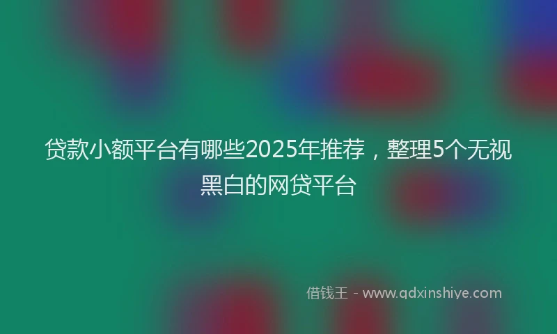 贷款小额平台有哪些2025年推荐，整理5个无视黑白的网贷平台