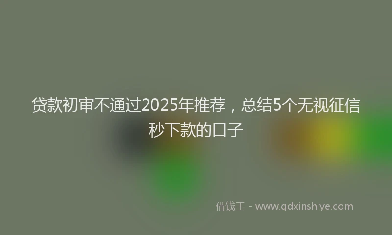 贷款初审不通过2025年推荐，总结5个无视征信秒下款的口子