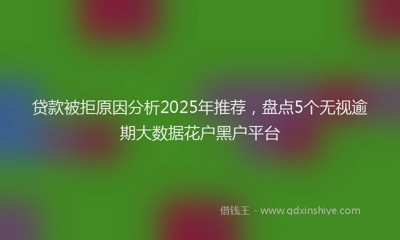 贷款被拒原因分析2025年推荐，盘点5个无视逾期大数据花户黑户平台