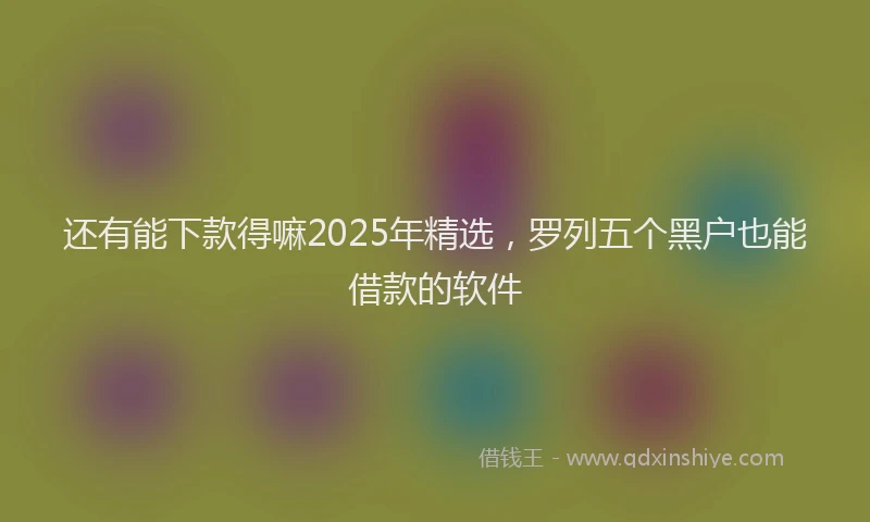 还有能下款得嘛2025年精选，罗列五个黑户也能借款的软件