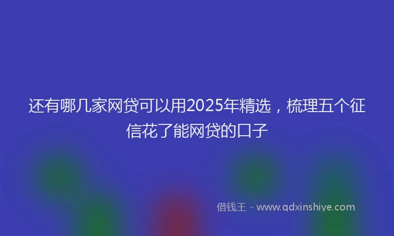 还有哪几家网贷可以用2025年精选，梳理五个征信花了能网贷的口子