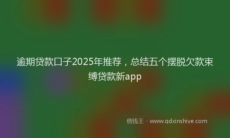 逾期贷款口子2025年推荐，总结五个摆脱欠款束缚贷款新app