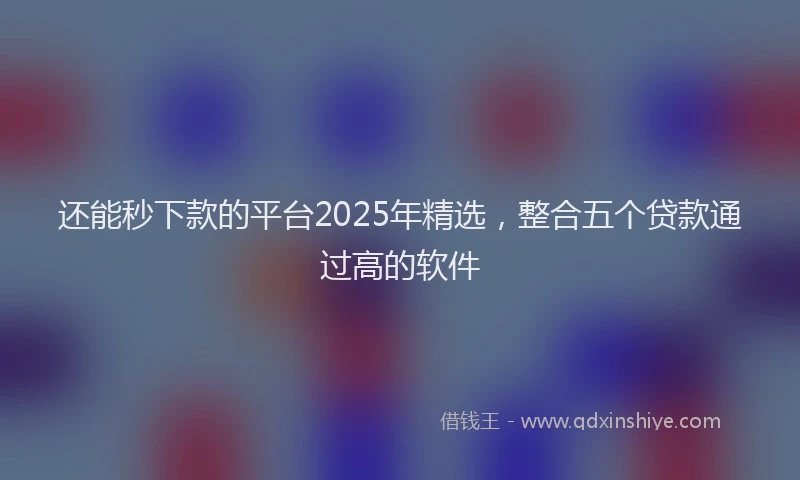 还能秒下款的平台2025年精选，整合五个贷款通过高的软件
