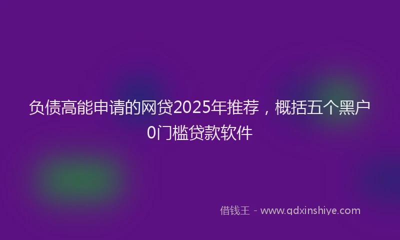 负债高能申请的网贷2025年推荐，概括五个黑户0门槛贷款软件