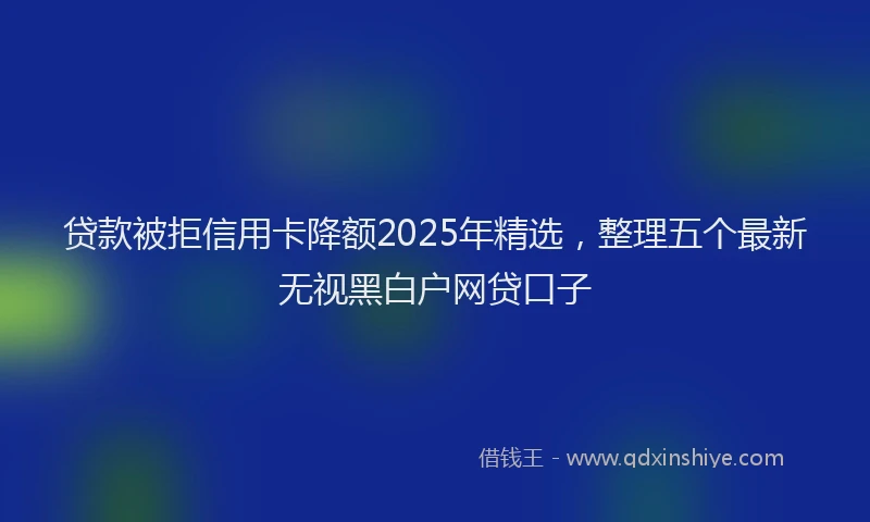 贷款被拒信用卡降额2025年精选，整理五个最新无视黑白户网贷口子