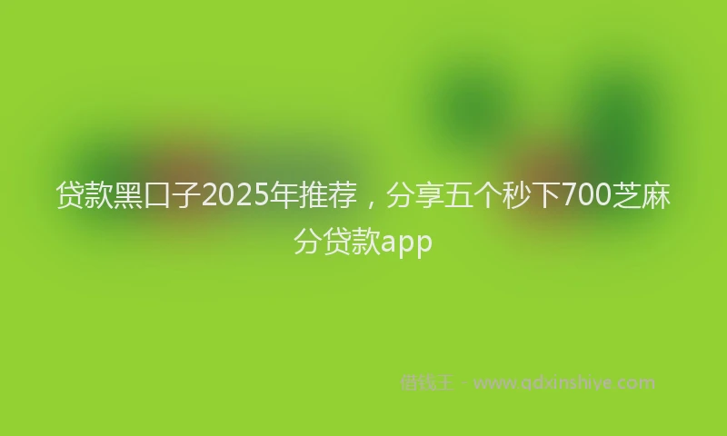 贷款黑口子2025年推荐，分享五个秒下700芝麻分贷款app