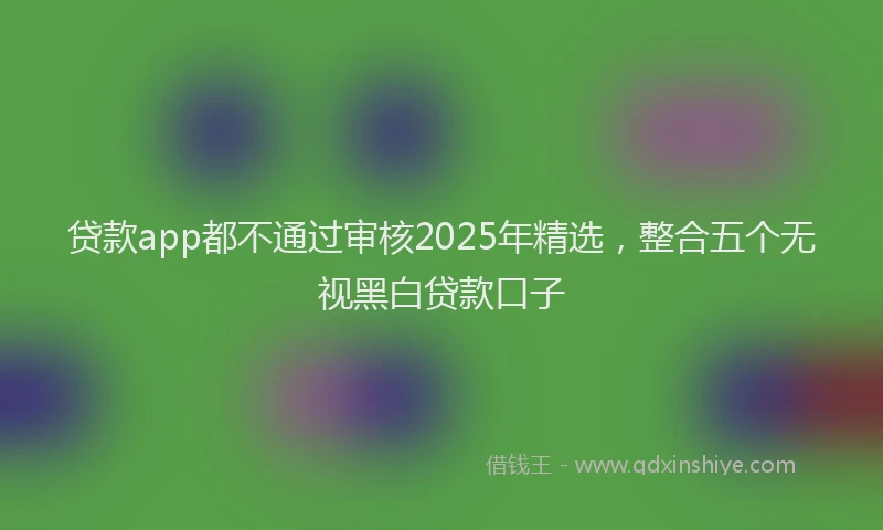 贷款app都不通过审核2025年精选，整合五个无视黑白贷款口子