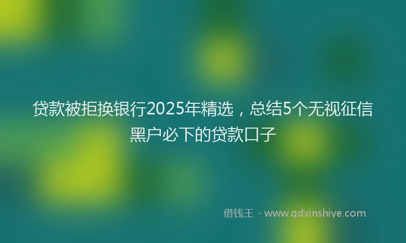 贷款被拒换银行2025年精选，总结5个无视征信黑户必下的贷款口子