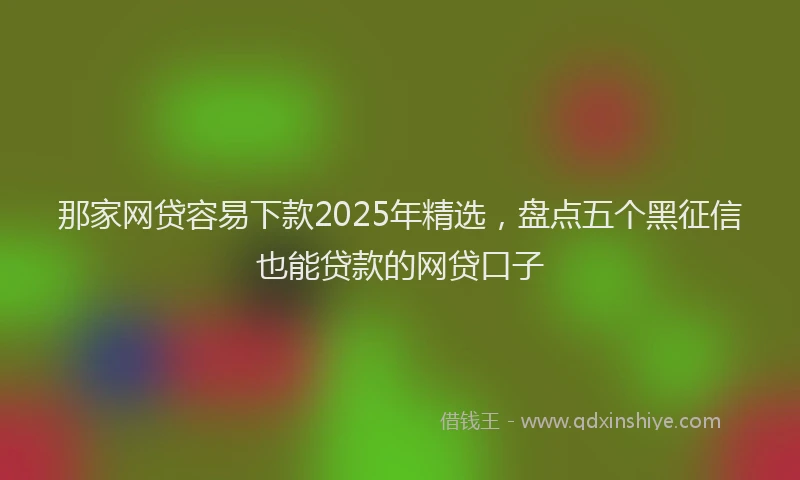 那家网贷容易下款2025年精选，盘点五个黑征信也能贷款的网贷口子
