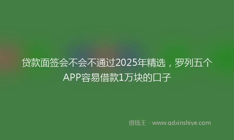 贷款面签会不会不通过2025年精选，罗列五个APP容易借款1万块的口子