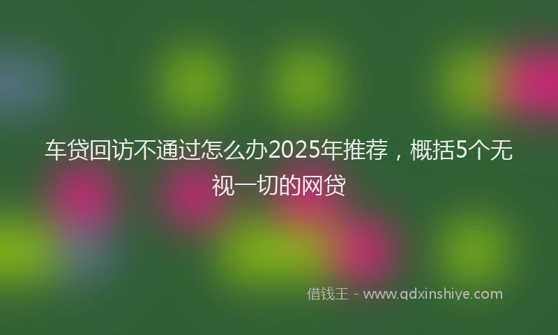 车贷回访不通过怎么办2025年推荐，概括5个无视一切的网贷