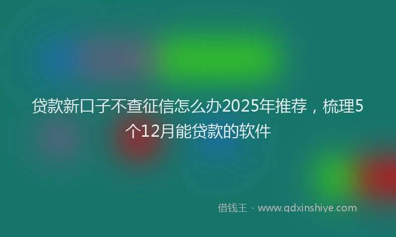贷款新口子不查征信怎么办2025年推荐，梳理5个12月能贷款的软件