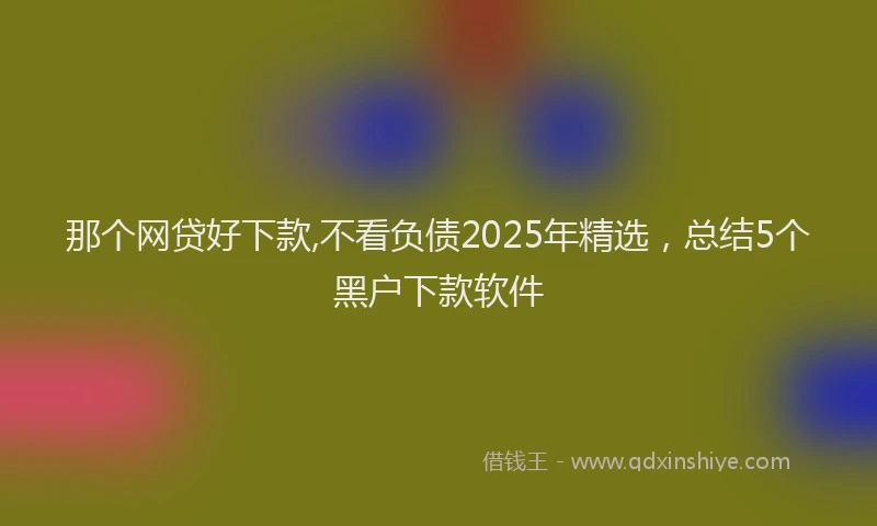 那个网贷好下款,不看负债2025年精选，总结5个黑户下款软件