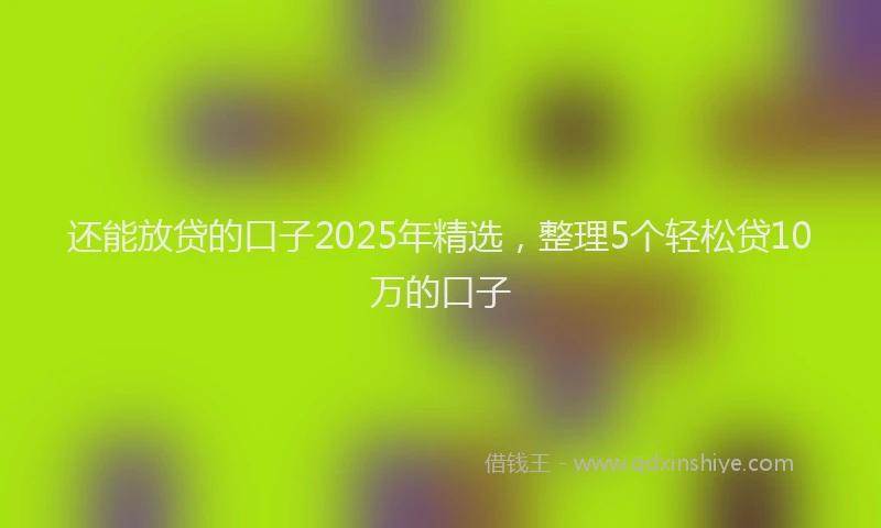还能放贷的口子2025年精选，整理5个轻松贷10万的口子
