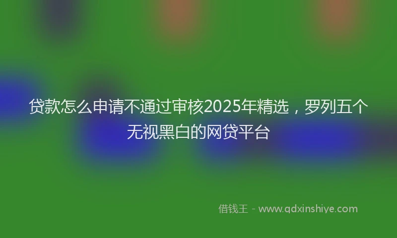 贷款怎么申请不通过审核2025年精选，罗列五个无视黑白的网贷平台
