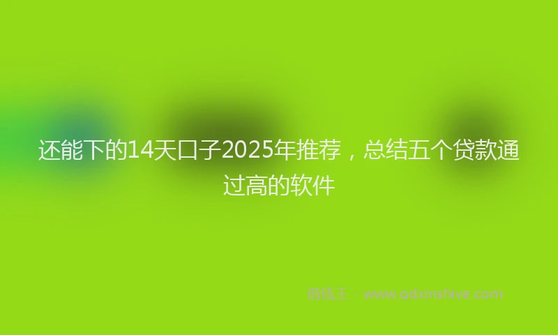 还能下的14天口子2025年推荐，总结五个贷款通过高的软件