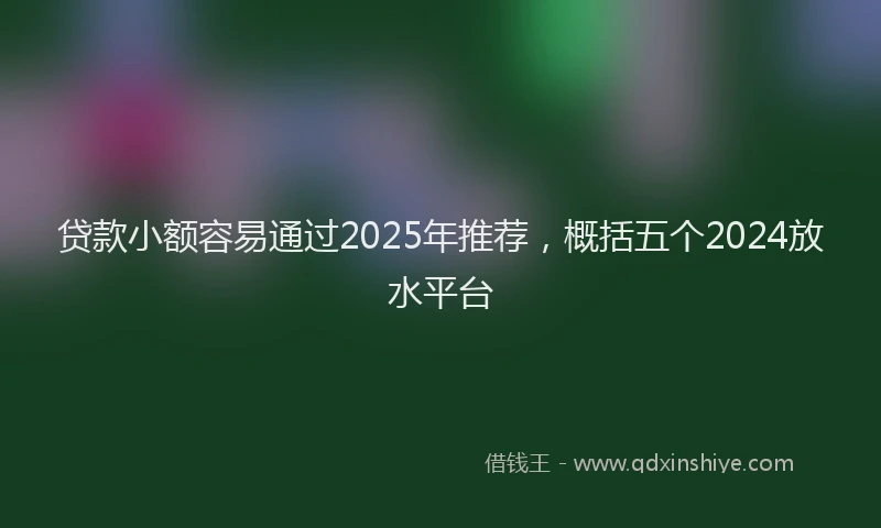 贷款小额容易通过2025年推荐，概括五个2024放水平台