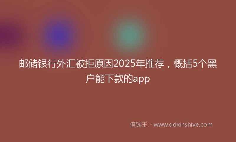 邮储银行外汇被拒原因2025年推荐，概括5个黑户能下款的app
