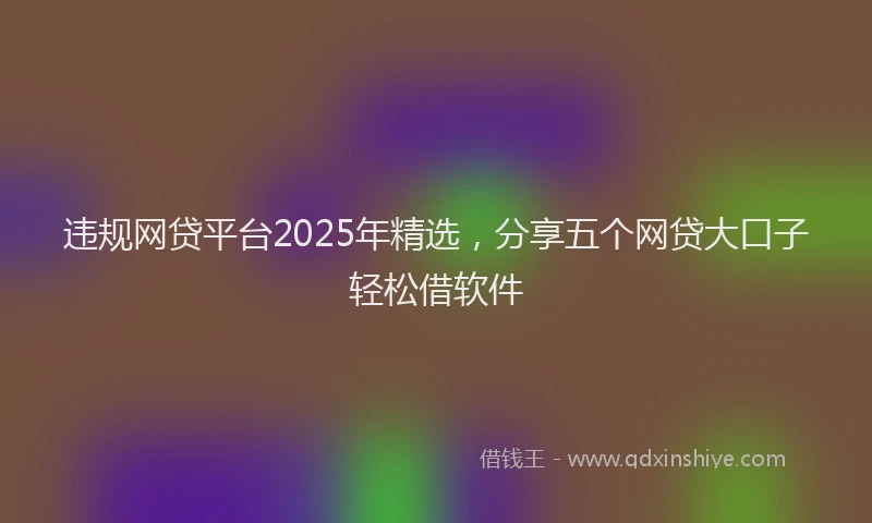 违规网贷平台2025年精选，分享五个网贷大口子轻松借软件