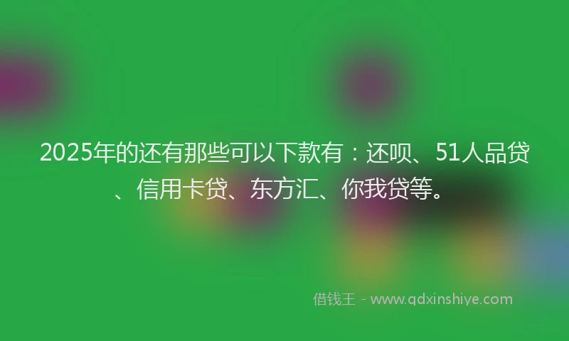 2025年的还有那些可以下款有：还呗、51人品贷、信用卡贷、东方汇、你我贷等。