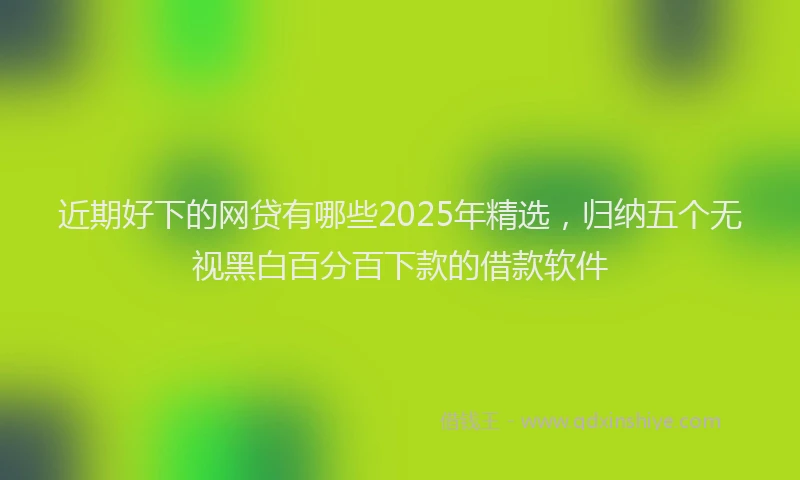 近期好下的网贷有哪些2025年精选，归纳五个无视黑白百分百下款的借款软件