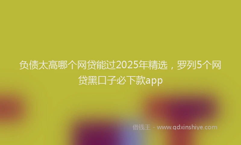 负债太高哪个网贷能过2025年精选，罗列5个网贷黑口子必下款app