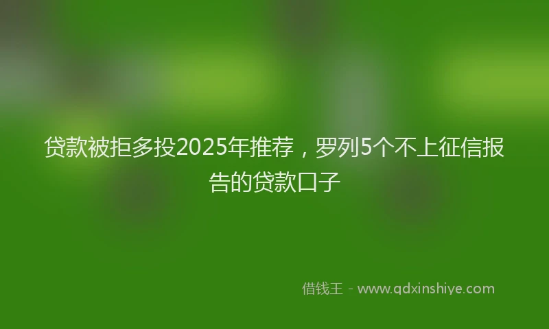 贷款被拒多投2025年推荐，罗列5个不上征信报告的贷款口子
