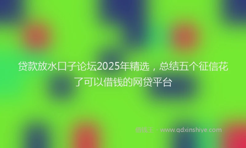 贷款放水口子论坛2025年精选，总结五个征信花了可以借钱的网贷平台
