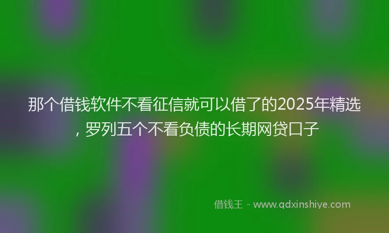 那个借钱软件不看征信就可以借了的2025年精选，罗列五个不看负债的长期网贷口子