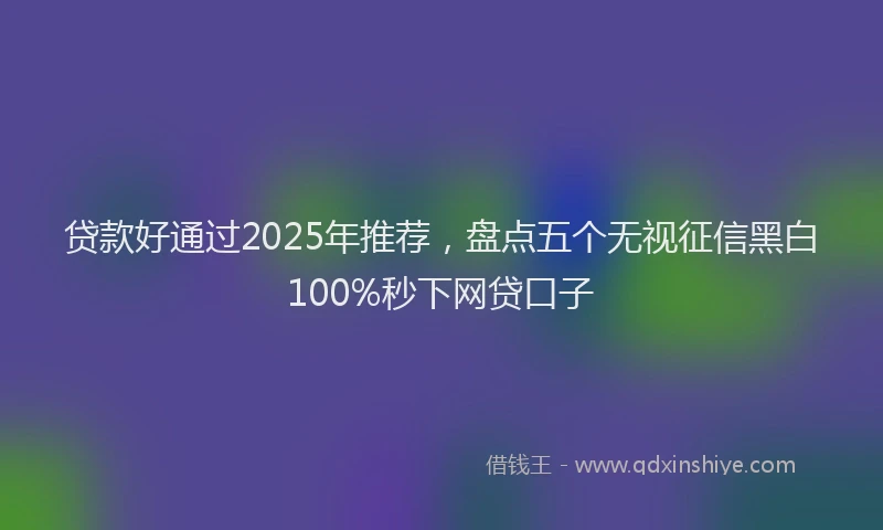 贷款好通过2025年推荐，盘点五个无视征信黑白100%秒下网贷口子