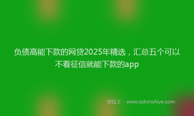 负债高能下款的网贷2025年精选，汇总五个可以不看征信就能下款的app
