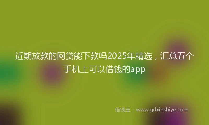 近期放款的网贷能下款吗2025年精选，汇总五个手机上可以借钱的app